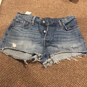 Levi’s 501 high rise denim shorts